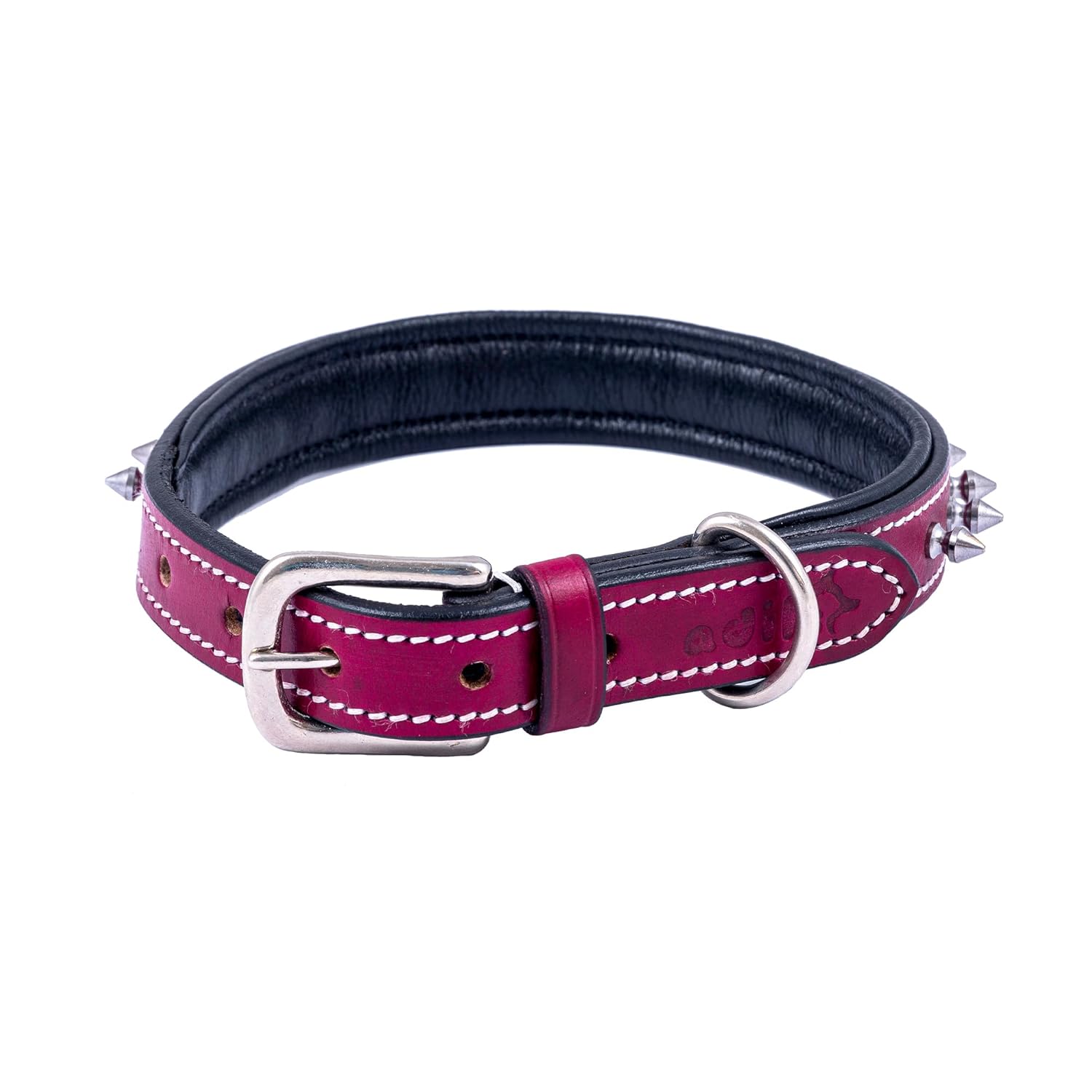 Adil’S Leather Spike Dog Collar for Small, Medium & Large Dogs with Strong Metal D-Ring, Adjustable Collar fits All Neck Size, 1” Width